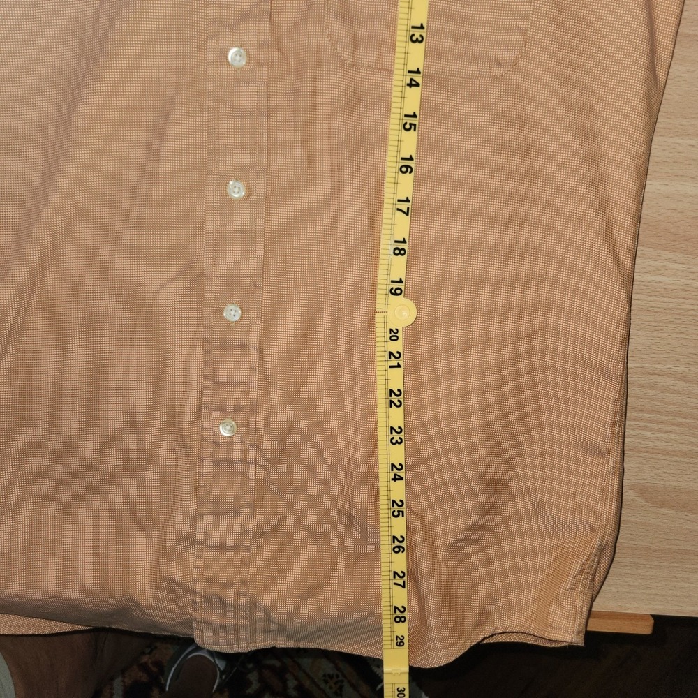 Hickey Freeman Men's Long Sleeve Button Down Shirt Tan Textured Size L - Picture 4 of 5